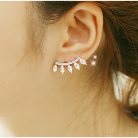 Diamond Eyelash Stud Earrings